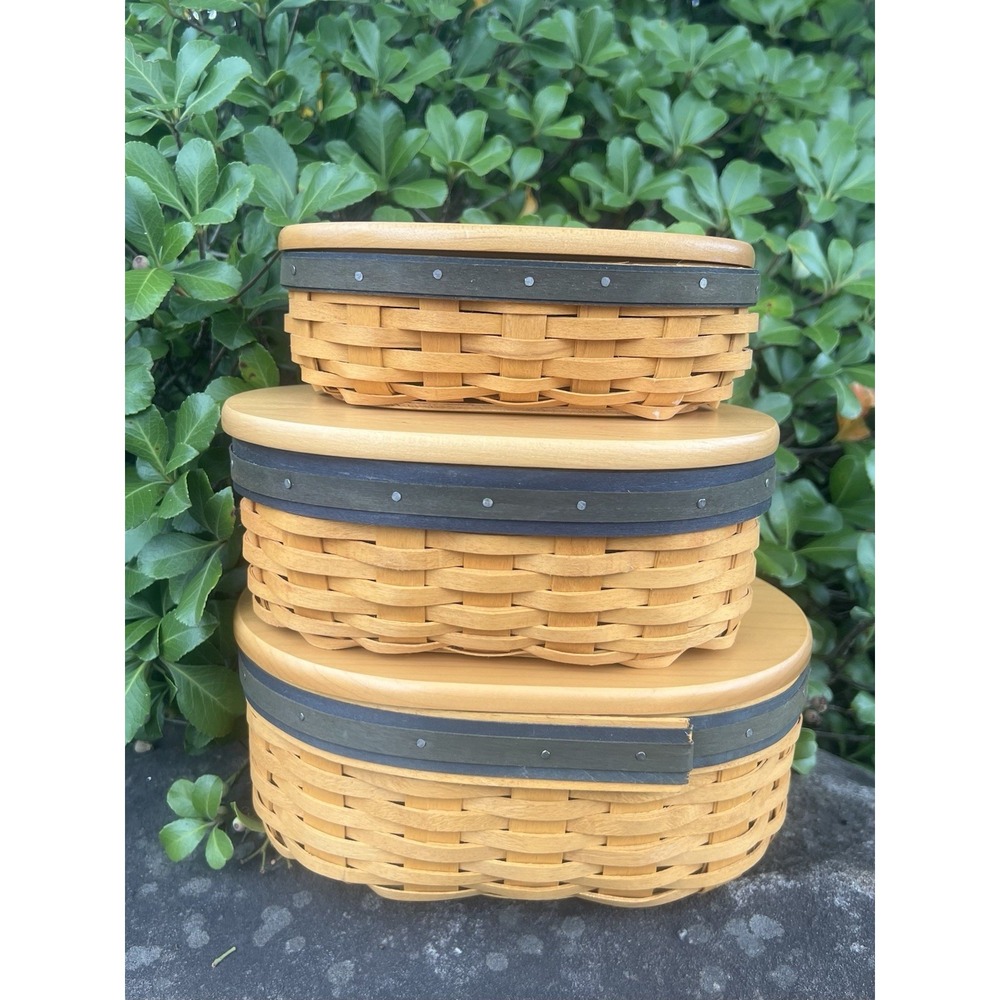 3 Longaberger Collectors Club Harmony Baskets (#3 #4, #5) w/ Liners PRISTINE